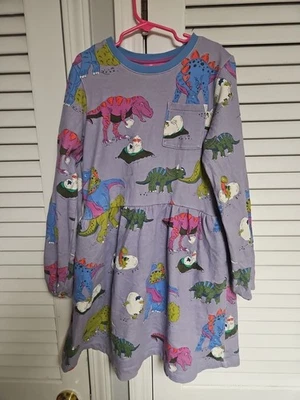 Vestido Suéter Mini Boden Colorido Estampado Dinosaurio Talla 10-11 Foto 1 de 2