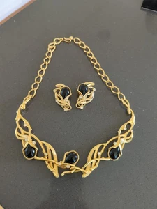 Vintage Jose Barrera For Avon Granada Necklace Clip On Earring Set F163 - Picture 1 of 9