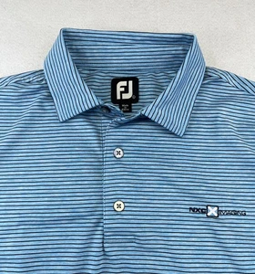 FootJoy Polo Para Hombres L Grande Azul/Blanco Rayas FJ Pullover Manga Corta Golf - Imagen 1 de 8