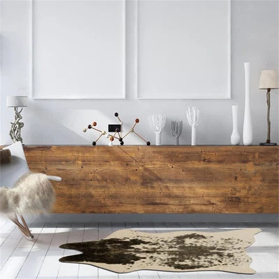 Linon Faux Hide Polyester Mini Speckle Cowhide Accent Rug in Brown and White - Image 1 of 4