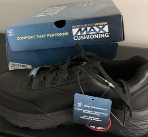 Skechers Max Cushioning Elite SR Women's 8.5 Air-Cooled Black Work Shoes - Picture 1 of 5