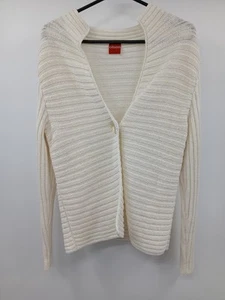 Olsen Women's Ivory Knit Cardigan Size 12 Button Front - Picture 1 of 5