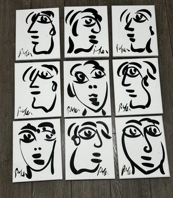 PETER KEIL - NUEVE (9) PINTURAS EN BLANCO Y NEGRO SUPER CALIDAD EN LIENZO ENVUELTO. 8”x10” cada uno Foto 1 de 4