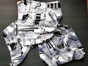 Music Lover Gift Scarf Maestro 13x60" White Black Soft Silky Instrument Piano - Picture 1 of 7