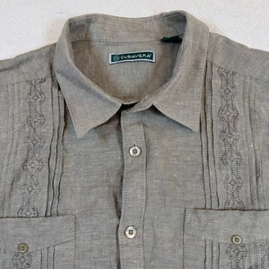 Cubavera Mens Linen Blend Short Sleeve Button Down Shirt Size Large - Picture 1 of 8