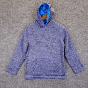 Puma Hoodie Boy's Medium (10-12) Blue Purple Gray Logo Sweatshirt - Picture 1 of 10