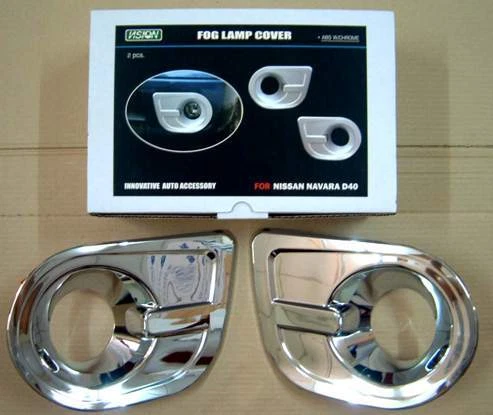 Chrome Fog Lamp Light Cover Trim Fits Nissan Navara Frontier D40 2005 2011 V.2 Foto 1 de 3