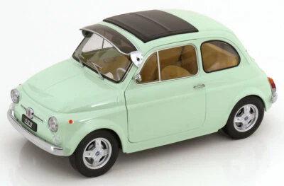 KK Scale 1/12 FIAT 500 F 1968 CUSTOM ABARTH RIMS MINT GREEN REMOV. ROOF/OPENINGS - Image 1 of 4