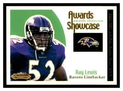 2001 Fleer Showcase Awards Showcase #8 AS Ray Lewis Baltimore Ravens HOF - Image 1 of 2