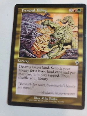 MTG Magic The Gathering Card Frenzied Tilling Sorcery Dual Red Green Invasion  - Image 1 of 2