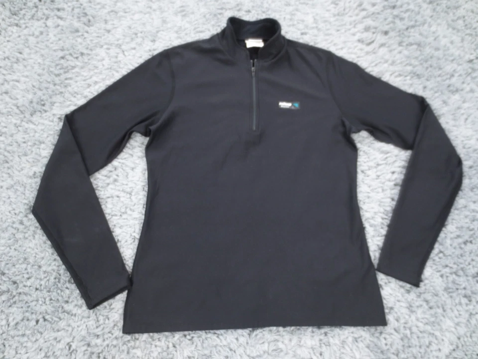 Винтажный задний DryLete верхний женщин средний черный сжатия работает 1/4 молнии макет США - Изображение 1 из 4