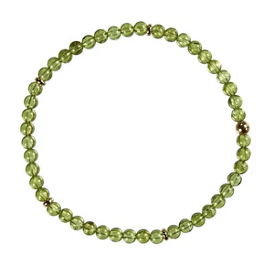 Peridot Armband - Olivin Armband - 4mm Edelsteinarmband - Perlenarmband D144 - Bild 1 von 7