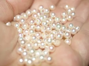 PAAR Akoya runde 4-4,5 mm echte halb gebohrte Zuchtperlen für Schmuck - Bild 1 von 5