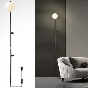 Modern Plug in Wall Sconce Globe Shade Indoor Wall Light, LED Wall Mounted La... - Picture 1 of 8