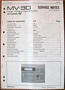 Roland MV-30 Modulo Sequencer Produzione Musicale Manuale di Servizio Originale Libretto - Foto 1 di 1