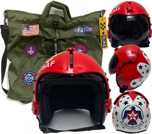 Polyst Fighter Pilot Call Sign "THUNDER BIRDS" Helmet TOP Gun Movie Prop HGU-33 - Picture 1 of 7