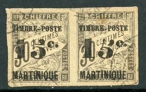 Martinique 1891 French Colony 15¢/30¢ Black Sc #25/25a "Slanting Five" VFU E100 - Picture 1 of 6