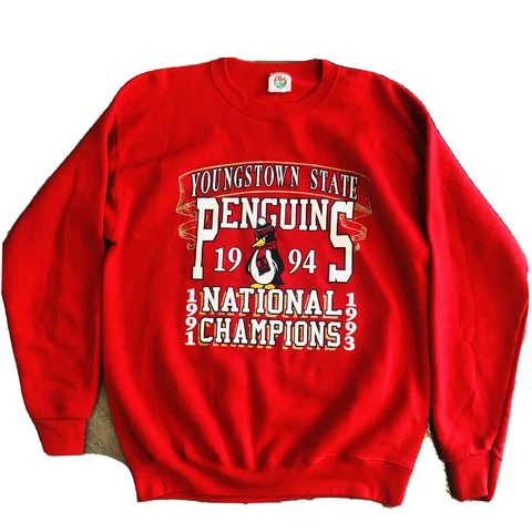 Youngstown State Sweatshirt 1994 90s National Champions Sweatshirt Red Size L Cover