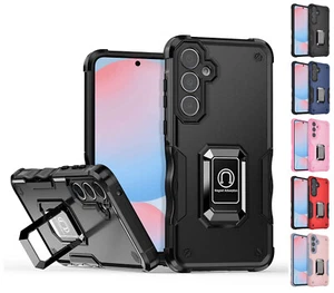 For Samsung Galaxy S24 FE - ShockProof Cover Case w/Ring Kick Stand - Picture 1 of 26