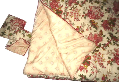 ROSE TREE JACOBEAN FLORAL RED TAN GREEN FLORAL (3P) QUEEN COMFORTER SET - Image 1 of 4