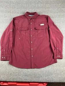 Magellan Outdoors Fish Gear Button Polyester Vented Wine Mens Sz Large - Picture 1 of 7