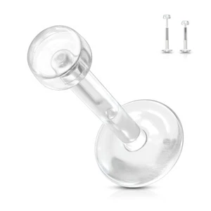 Retenedores empujables superiores Labret Daith Tragus hélice acrílico 16g 1/4 - Imagen 1 de 2