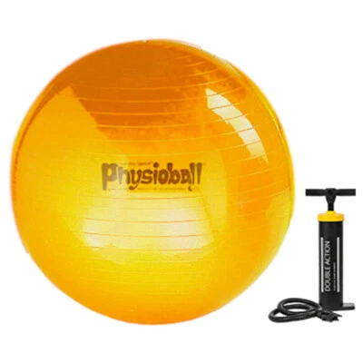 SPORT-TEC PEZZI Gymnastikball Set, ø 105 cm, gelb, inkl. Power Pump, Sitzball