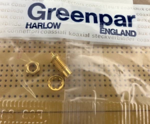 Male SMC Bulkhead Connector 50Ω Solder Front Nut Greenpar G-65308 Multi Qty - Picture 1 of 1