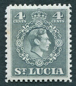 ST LUCIA 1949-50 4c grey SG149 mint MNH FG FG King George VI KGVI #C02 - Picture 1 of 1