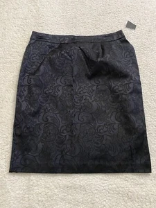 Apt. 9 falda floral recta y forrada a lápiz negra talla 8 - Imagen 1 de 8