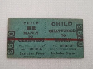 Railway Ticket - NSW - Child Manly to Chatswood Return - Bild 1 von 2