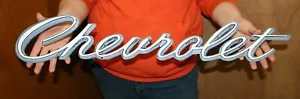 GM 1966-68 CHEVROLET SCRIPT -FLAT STEEL SIGN - PhotoSTEEL 30" x 5" - Picture 1 of 1