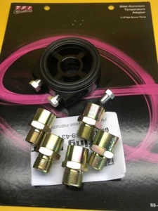 Oil filter sandwich plate for turbo oil feed M18 M20 M22 13/16 3/4 Black - Picture 1 of 7