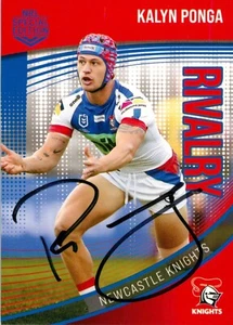 Signed 2022 Newcastle Knights NRL TLA Rivalry Special Edition Card - Kalyn Ponga - Picture 1 of 3