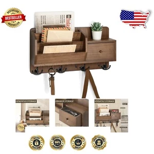 Eleganter Post Organizer mit handgefertigtem Regal und Dekohaken für Eingangsbereiche - Bild 1 von 8