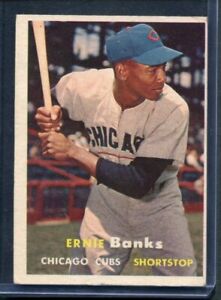 1957 Topps Ernie Banks Chicago Cubs HOF #55 VGEX