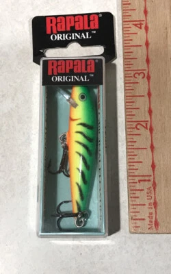 Rapala ORIGINAL F-7 FIRETIGER Floating Fish Plug 2-3/4” Balsa Lure 1/8oz NEW - Image 1 of 4