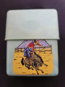 Seltene Rarität Vintage Kinder Seifenetui grün Bakelit Cowboy Reise ST - Bild 1 von 10