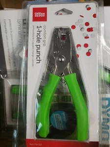 Office Depot® Brand Single-Hole Punch With Padded Handles green or pink colors - Picture 1 of 3