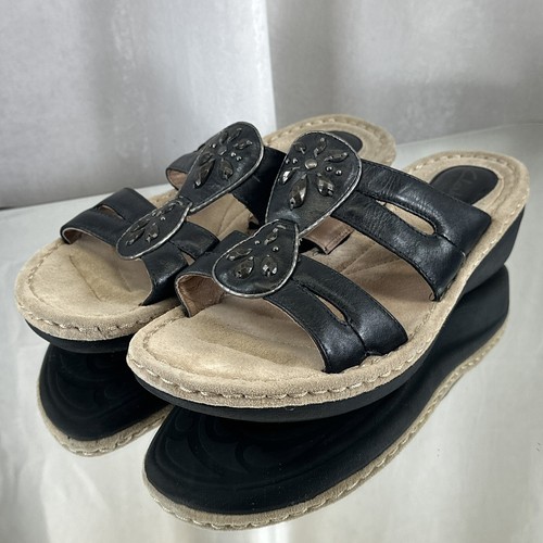 CLARKS Sandalo gioiello in pelle nera Clark's Artisan 10 M