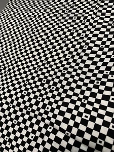 Black & White Checkered Fabric By Jan Mullen 20” x 42” Quilting Sewing Material - Picture 1 of 5