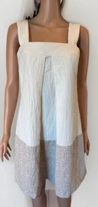 Milly Of New York Cream Beige Floral Sleeveless Shift Dress Women’s Size 4 - Picture 1 of 10