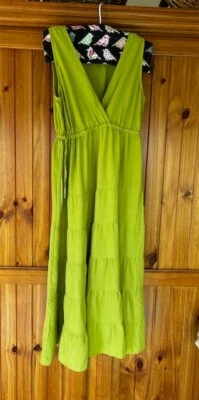 Max Studio London Size M (14-16) Lime Tiered Adjustable Sleeveless Dress - image 1 of 4