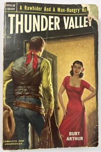 THUNDER VALLEY Burt Arthur (Popular Lib., 1952) Vintage Western Paperback DOORE - Picture 1 of 11