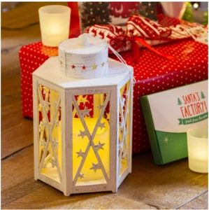 LANTERNA IN LEGNO VINTAGE BIANCO 22CM - Imagen 1 de 3