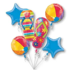 FLIP FLOPS Foil Bouquet Balloons Kids Party Thongs Beach - Picture 1 of 1