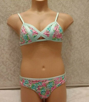 Bikini Lab Swim Bikini. Multicolor Floral. Medium Top Large Bottom - Image 1 of 4
