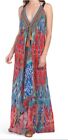 NWT La Moda L/XL Amazed Amazon Viscose/Silk Tassel-Tie Maxi Coverup Dress $289