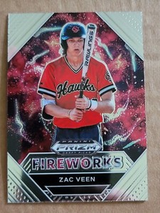 Zac Veen 2020 Panini Prizm Draft Picks Baseball Card Fireworks PDP179