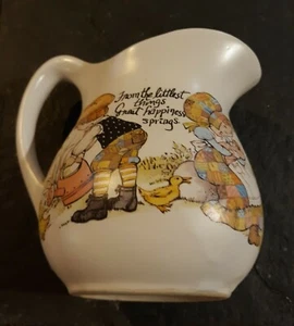 VTG McCOY POTTERY FROM THE LITTLEST THINGS GREAT HAPPINESS SPRINGS MILK PITCHER - Picture 1 of 6